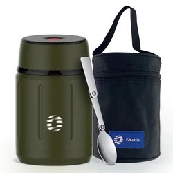 FEIJIAN Lebensmittel-Thermoskanne, Vakuum-Lunchbox, Lunchbehälter aus Edelstahl 316, 750 ml, inklusive Löffel