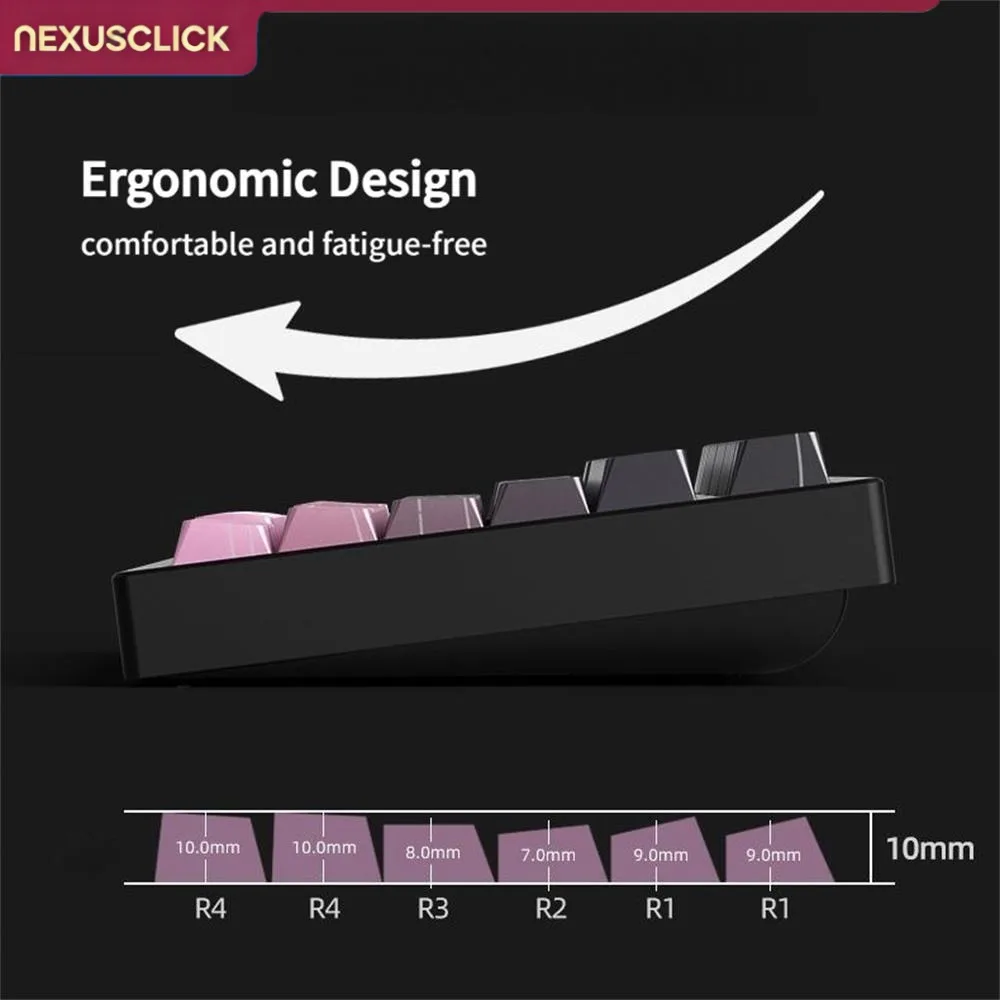 NexusClick K61 Brown Switch Gaming Keyboard, Wired Mechanical Hot Swappable RGB Backlit PBT Keycaps Esports Keyboard for Office