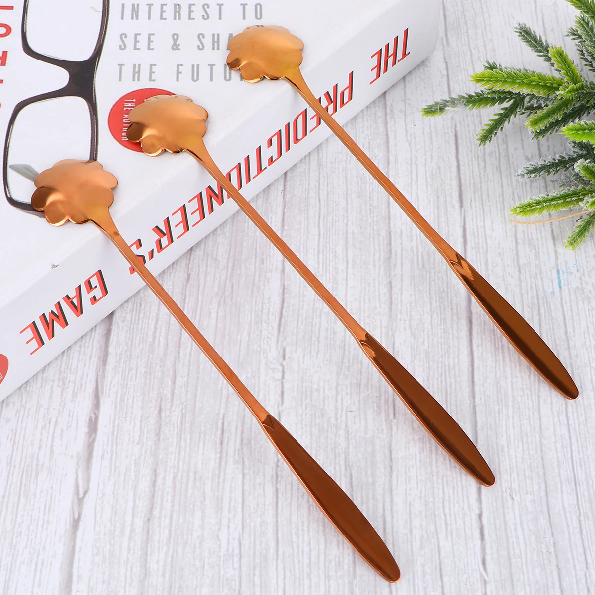 

3 Pcs Sugar Spoons Decorative Honey Iced Tea Dessert Cappuccino Coffee Stirring
