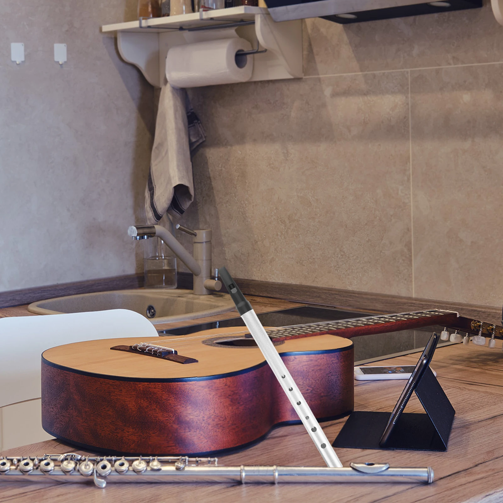 Irish Whistle Six-Hole Flute Portable Practice Flute Key of C Beginner Wind Instrument Musical Recorder for Adults Kids