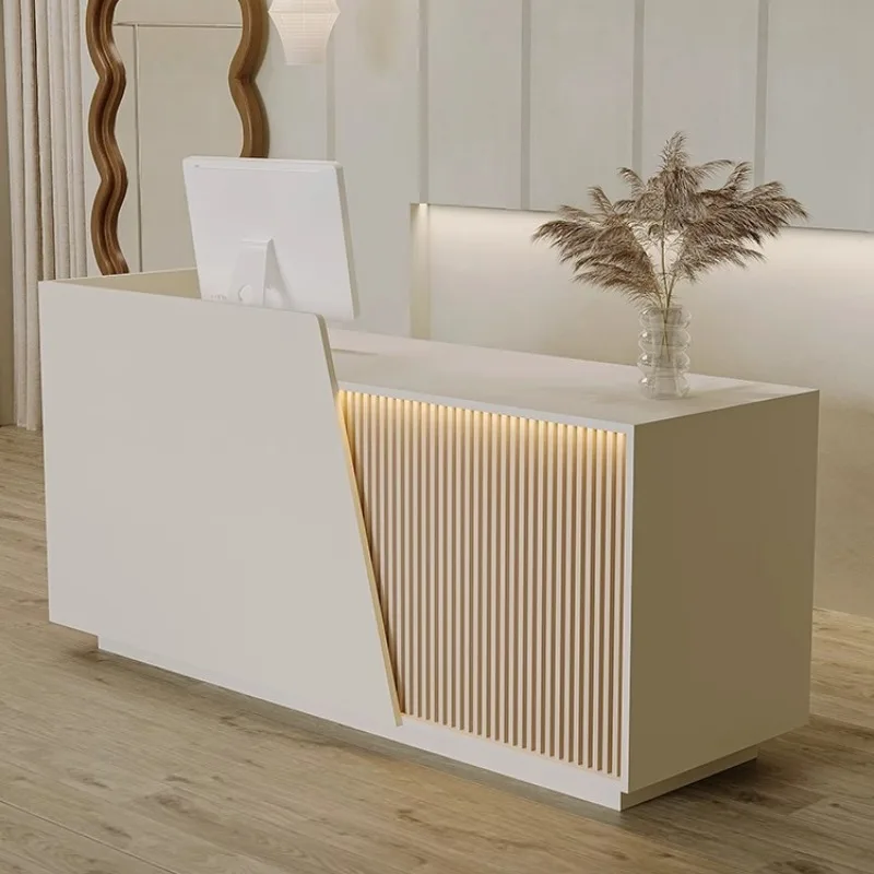 

Unique Luxury Reception Desk Organizer Standing Office Corner Reception Desk Modern Salon Recepcion Mostrador Home Furniture
