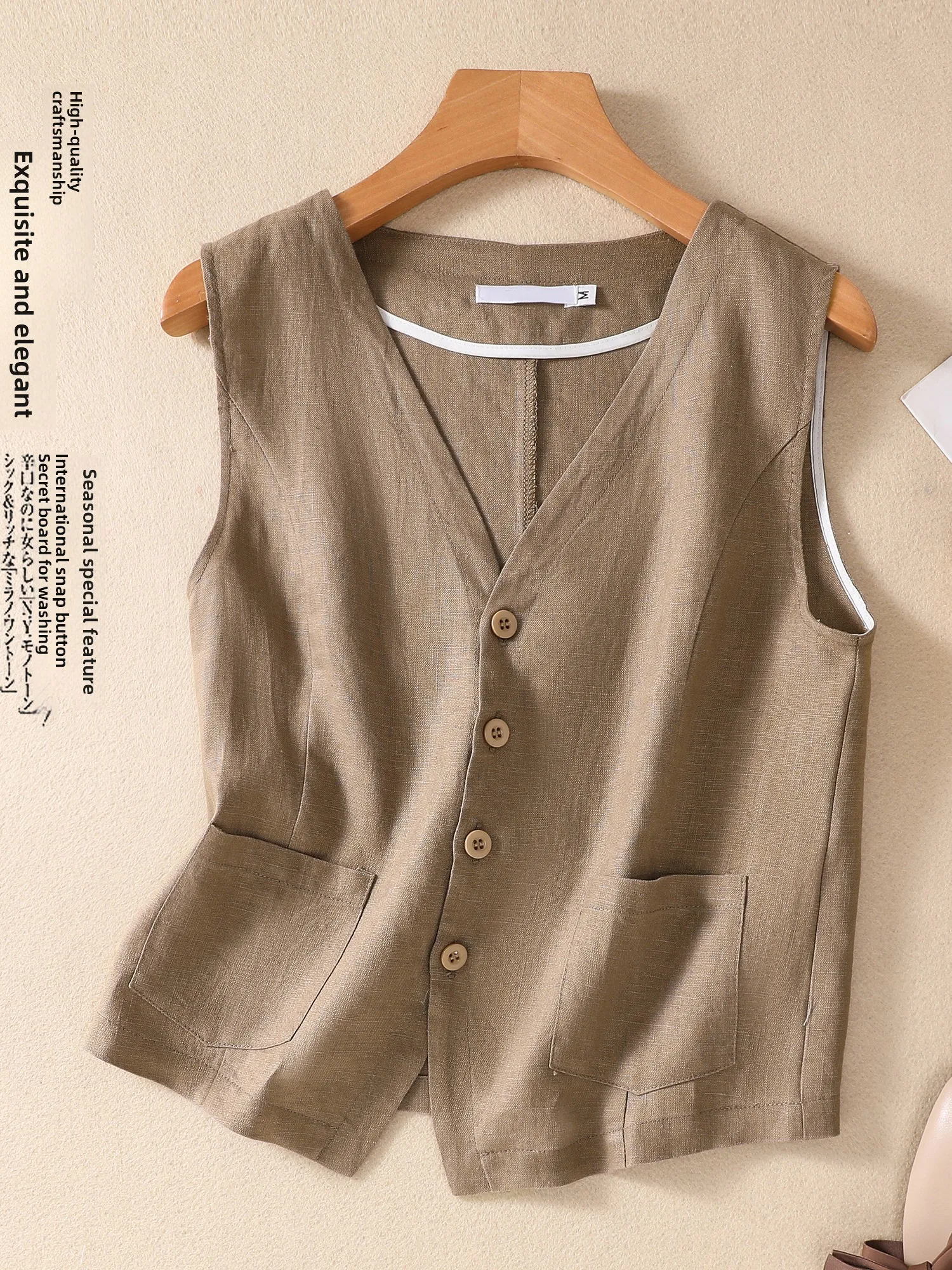 

Свободный хлопковый льняной жилет, женский летний повседневный открытый кардиган, модный женский цветной кардиган больших размеров с v-образным вырезом