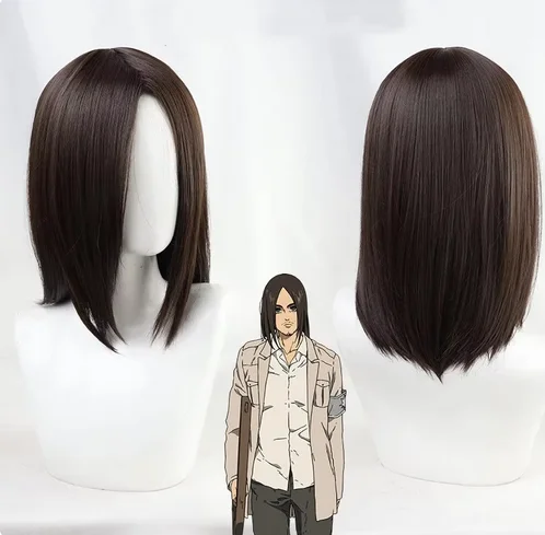 New The Final Season Attack on Titan Eren Jaeger Cosplay Wig Brown Heat Resistant Synthetic Hair Wigs