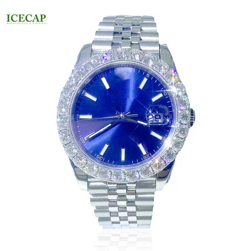 

Icecap Jewelry Luxury Moissanite Mechanical Watch Iced Out Brand Classic Pass Diamond Test Hip Hop Custom Watch