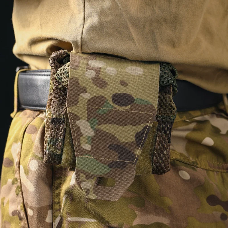 Foldable Tactical Mesh Drawstring Waist Bag Zero Bulk Belt Bag Adjustable Water Bottle Holder Portable EDC Outdoor Storage Pouch