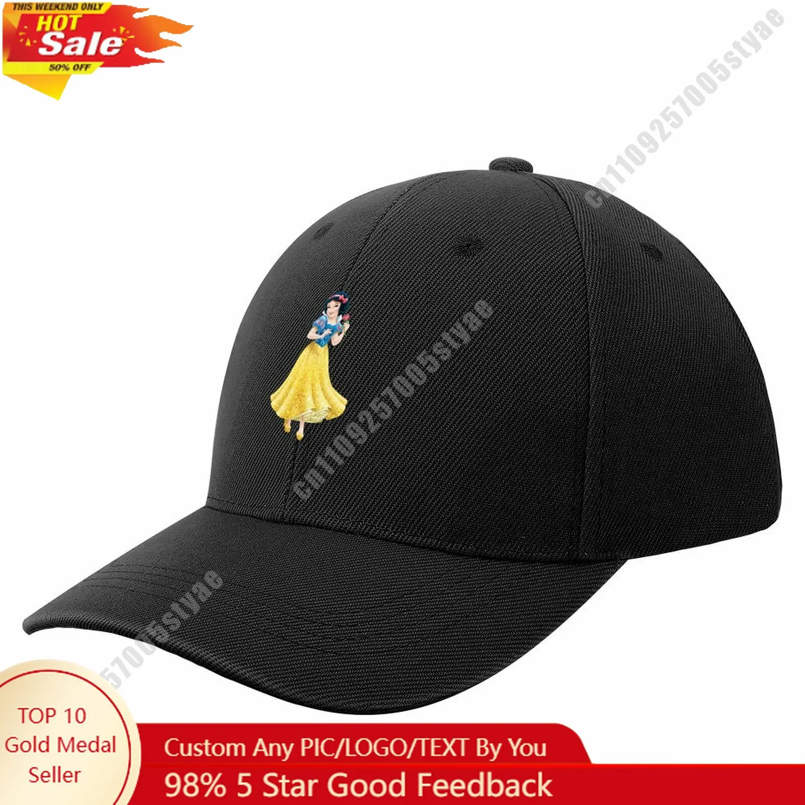 

Snow White Baseball Cap Disney Licensed Customizable Your DIY Design Upload Images Text Baseball Hat Holiday Birthday Gift