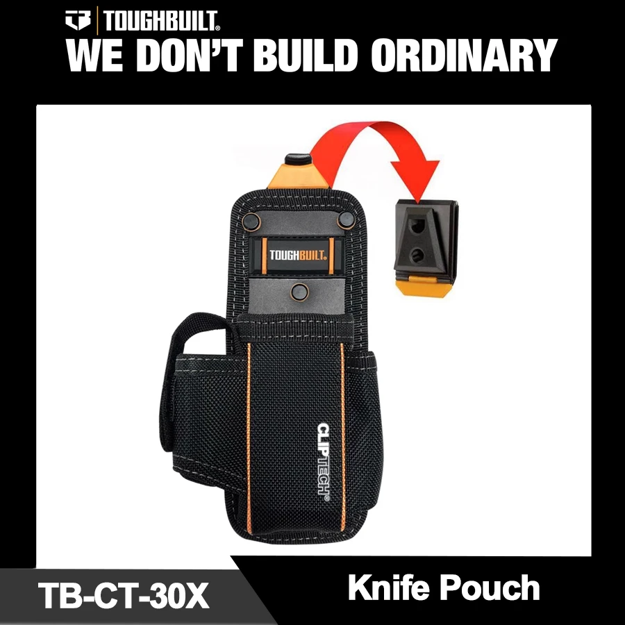 TOUGHBUILT Knife Pouch with 3 Pockets Organizer for Utility Knife Tool Accessories TB-CT-30X