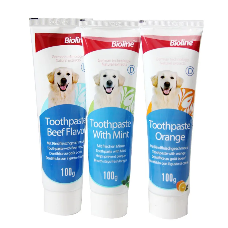 

Toothbrush for dogs Toothpaste Bioline dog teeth cleaning dental calculus removal oral Variety of flavors Dog supplies