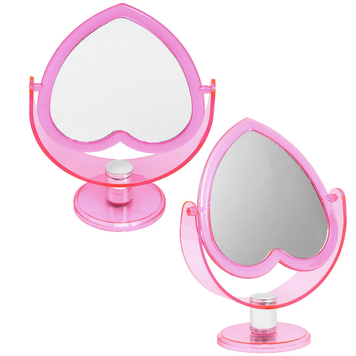 

Two-Sided Mirror Vanity Bench Makeup Desk Decorations Heart Desktop Household