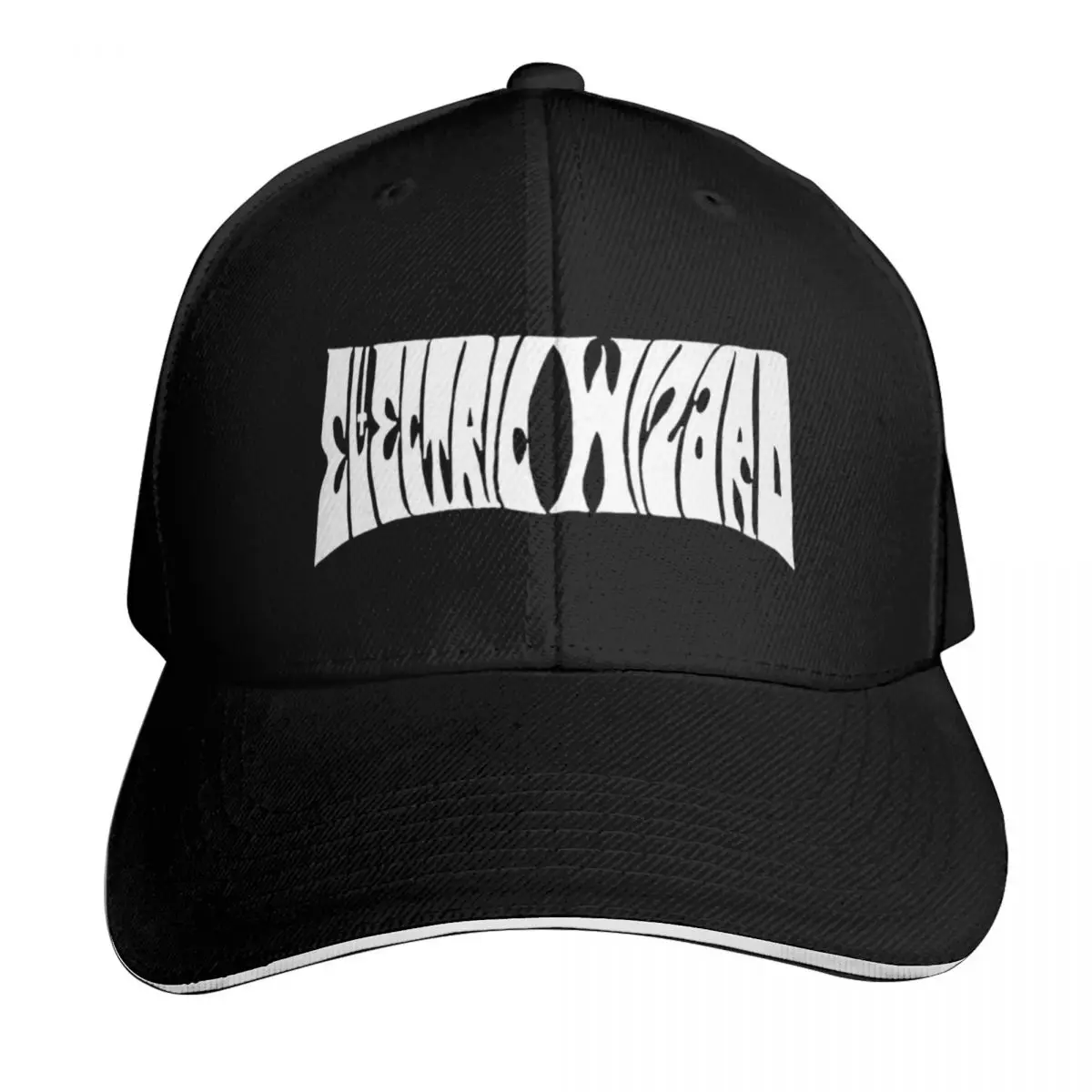 Electric Wizard (Transparent) White Baseball Cap Cotton Twill Breathable Contrast Two Tone Brim Snapback Flat Bill