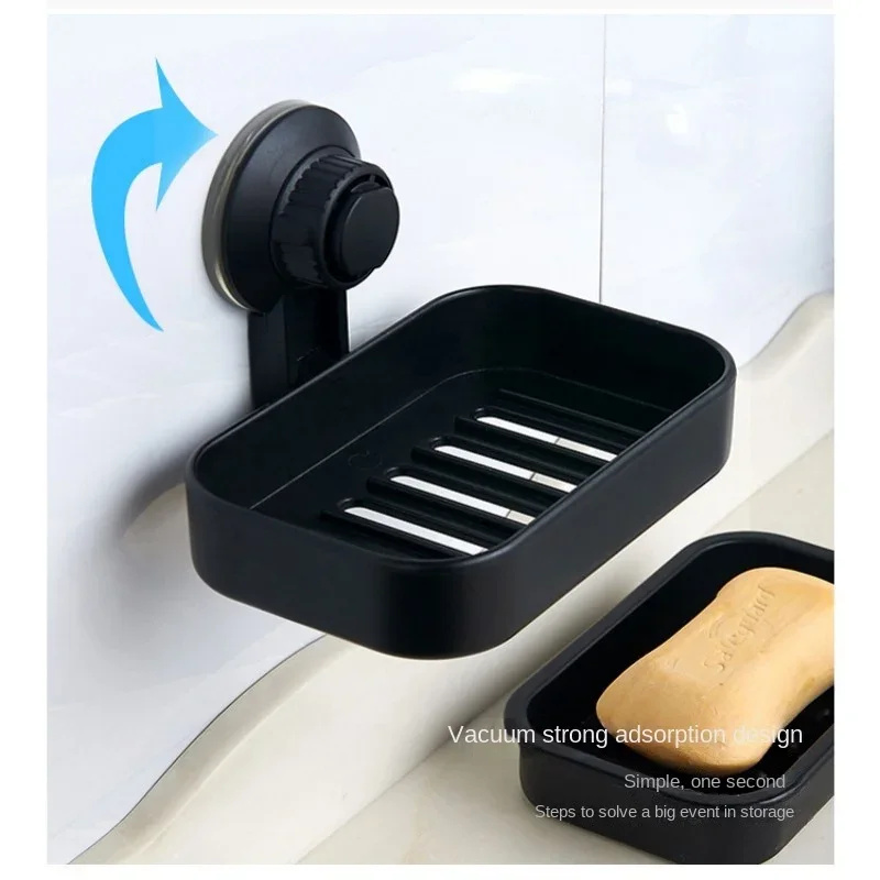 Soap Box Drain Holder with Suction Cup Soap Dish Tray for Bathroom Accessories Soap Container Draining Water