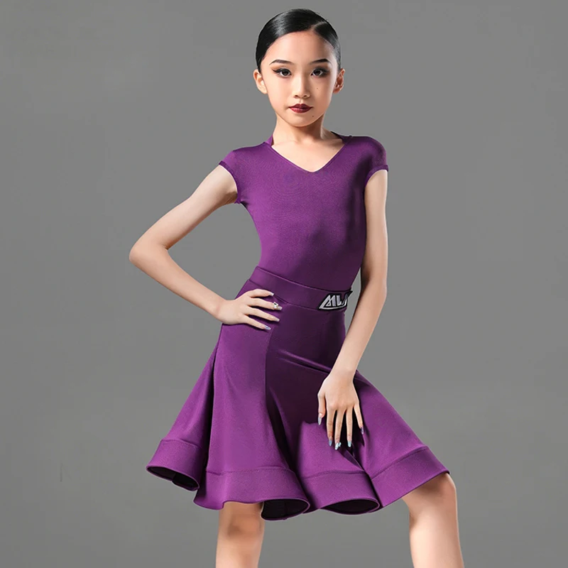 Latin Dance Competition Costume For Girls Black Latin Dance Suit Samba Rumba Performance Outfit Kids Cha Cha Dance Clothes 1912