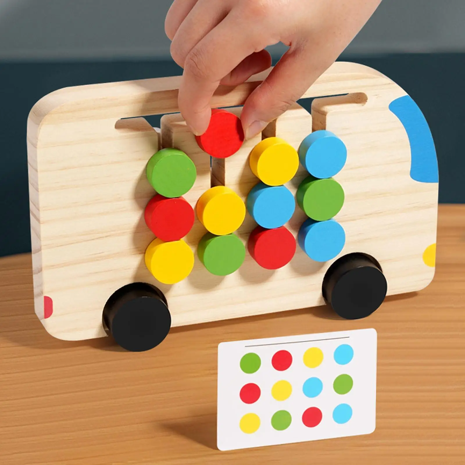 Montessori Toy Slide Puzzle Color Board Developing Cognition Ability Early Education Intelligence Toy Kids Girls Family Travel