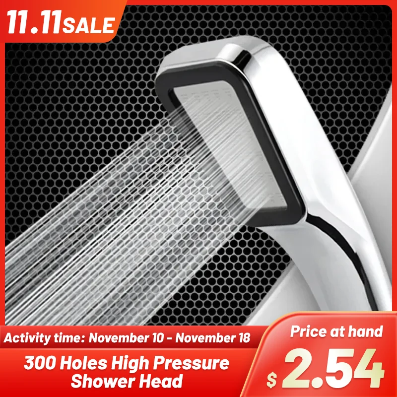 ZhangJi 300 Holes High Pressure Rainfall Shower Head Water Saving 3 Color Chrome Black White Sprayer Nozzle Bathroom Accessories