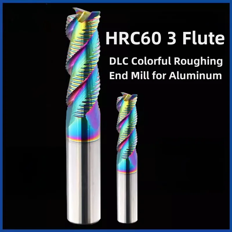 

HRC60 3 Flutes Roughing End Mill For Aluminum Metal Solid Carbide Milling Cutter 4 5 6 8 10 12 14 16 18 20mm