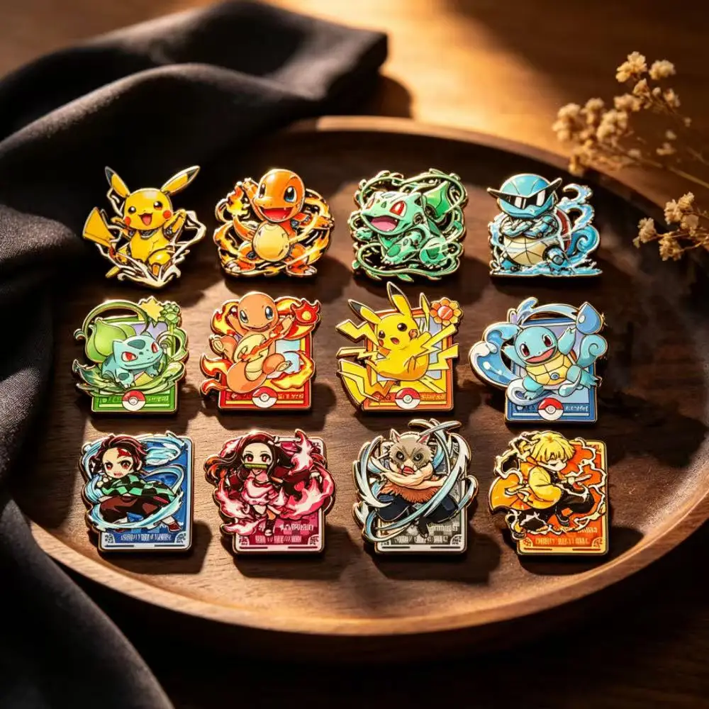 Image of 12 Stück Niedliche Anime-Charakter Emaille-Pins Coole Cartoon-Abzeichen Broschen für Damenbekleidung Schmuckzubehör Kindergeschenk