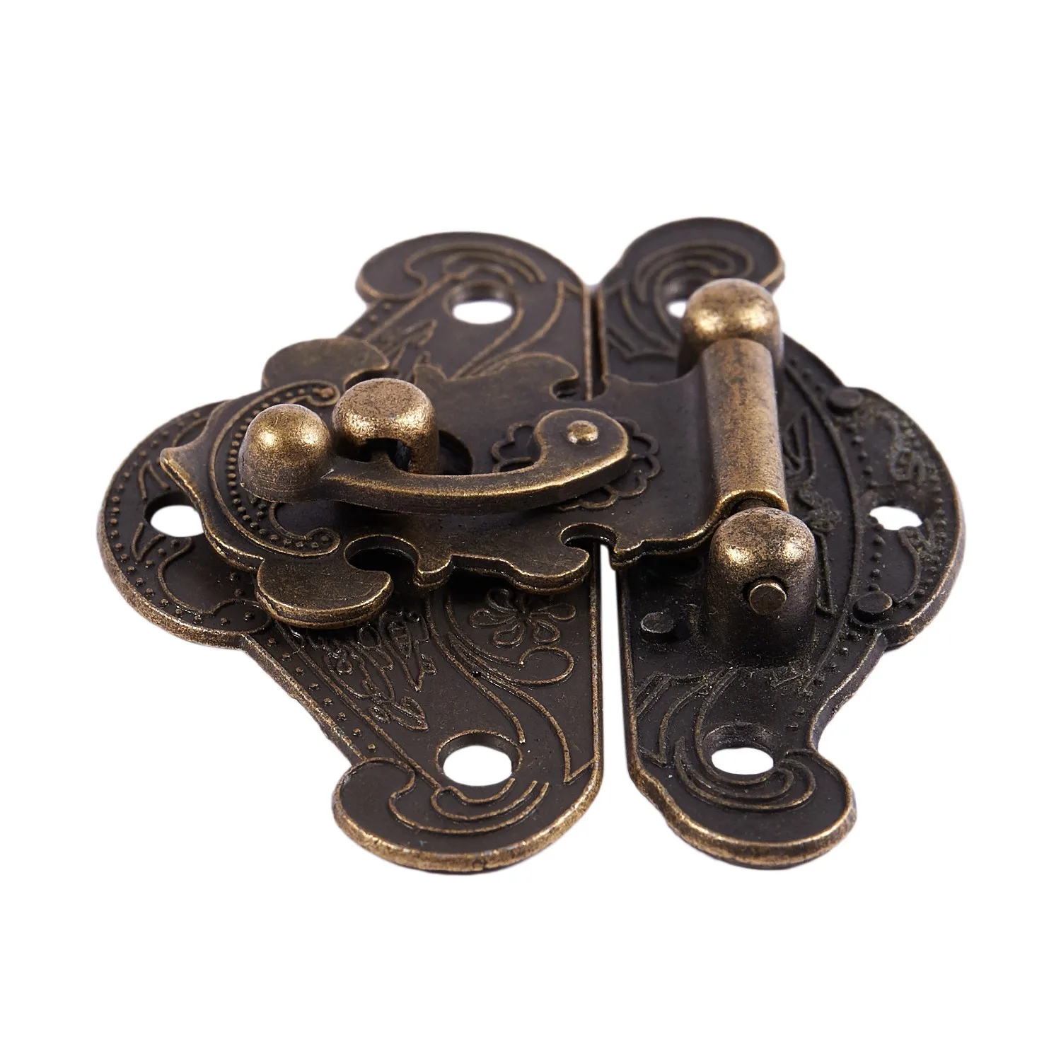 Антикварная ретро винтажная декоративная защелка, деревянная шкатулка для драгоценностей, засов, накладка на грудь, размер: средний