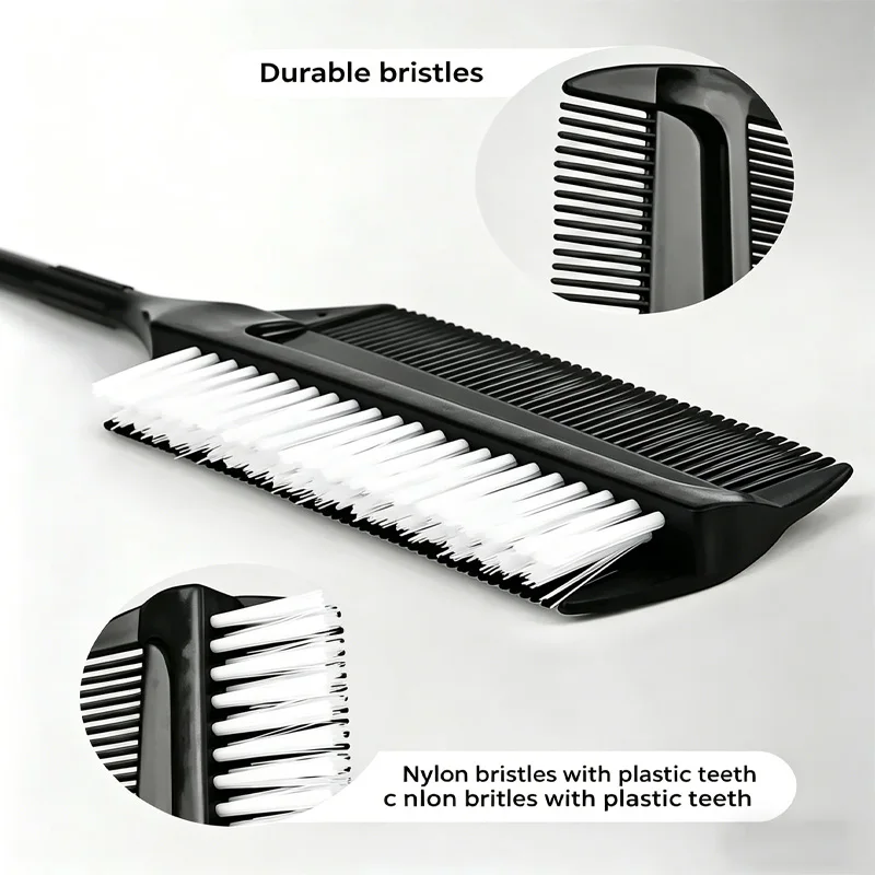 2Pcs Professional Hair Styling Brush Set Boar Bristle Teasing Brush Double-Sided Edge Control Comb Detangling Salon Hairstyling view 2