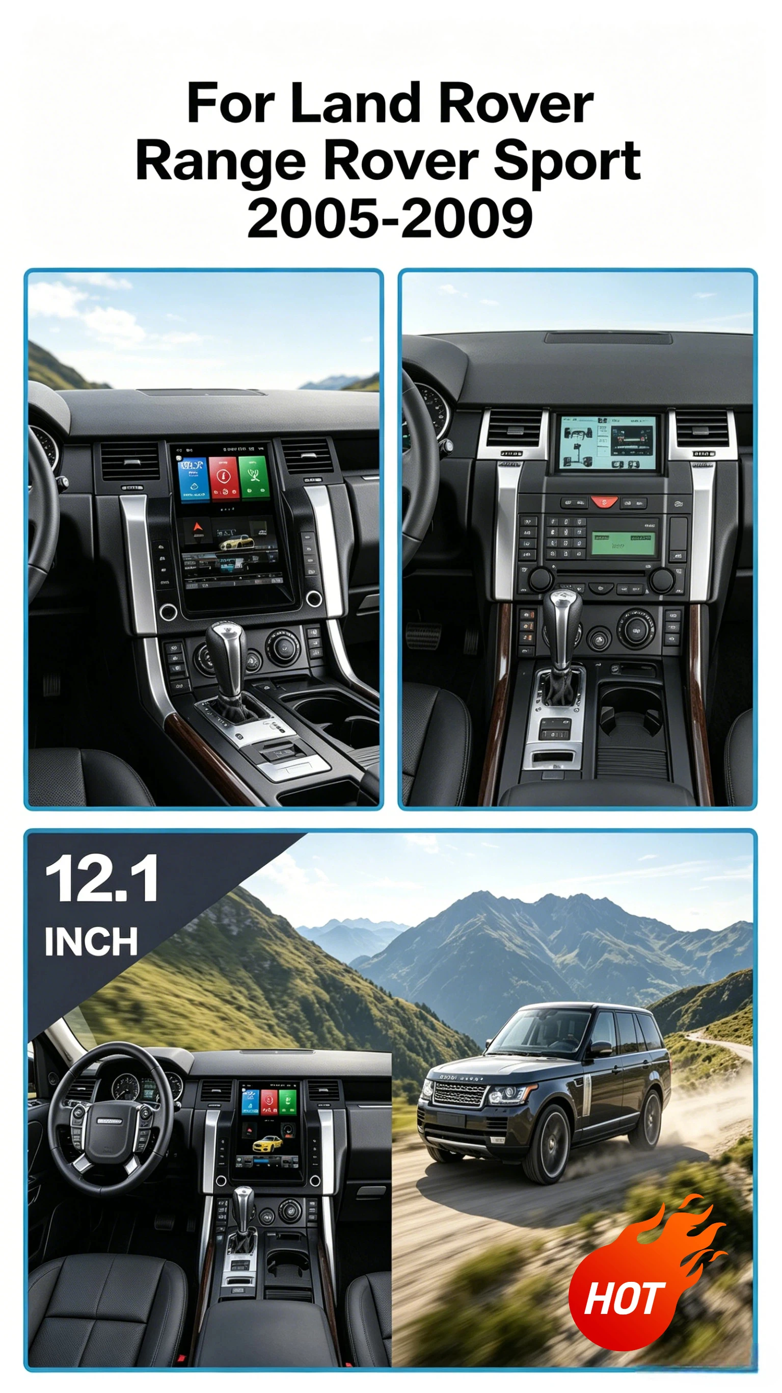 Carplay Car Radio For Land Range Rover Sport 2005 - 2009 Android 15 Touch Screen Multimedia Player Navigation 5G WIFI Head Unit
