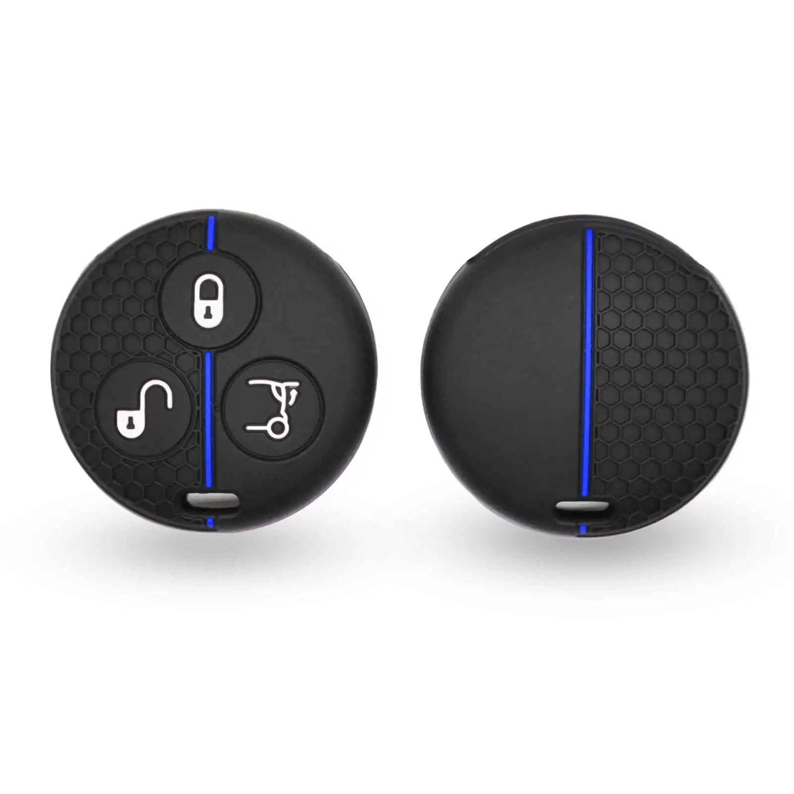 Porte-clés à distance en silicone pour Benz, Smart Roadster, Fortwo, Cross Blade, 6 City Coupé, Cabrio K Forfour, porte-clés, étui, support, 3 boutons