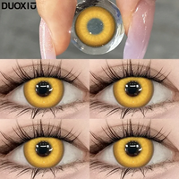 DUOXIU 2pcs New Colored Contact Lenses for Eye Anime Eye With Degree Yellow Contacts Lenses Halloween Pupils Makeup Contact Lens