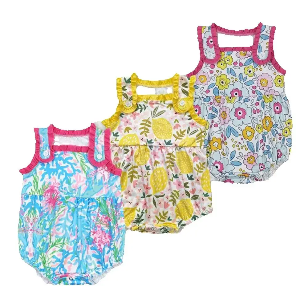 

Baby kids clothing Sibling summer girls Sibling Baby Girls Summer Straps Ruffles Flowers Rompers