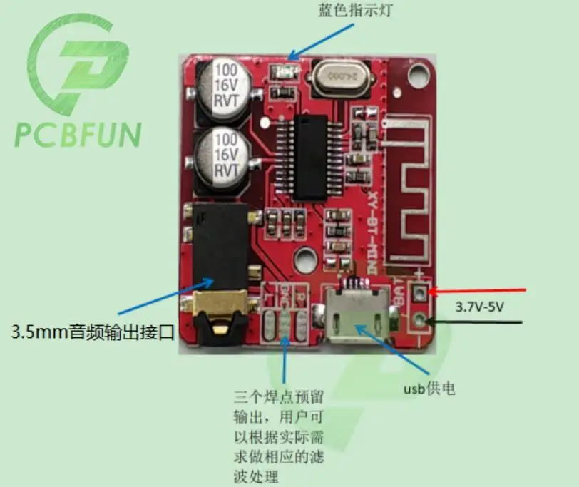 1-10P MP3 Lossless Decoder Player Module with Audio Amplifier Audio Decoding Player Module MP3 Decoder Board Support USB VHM314