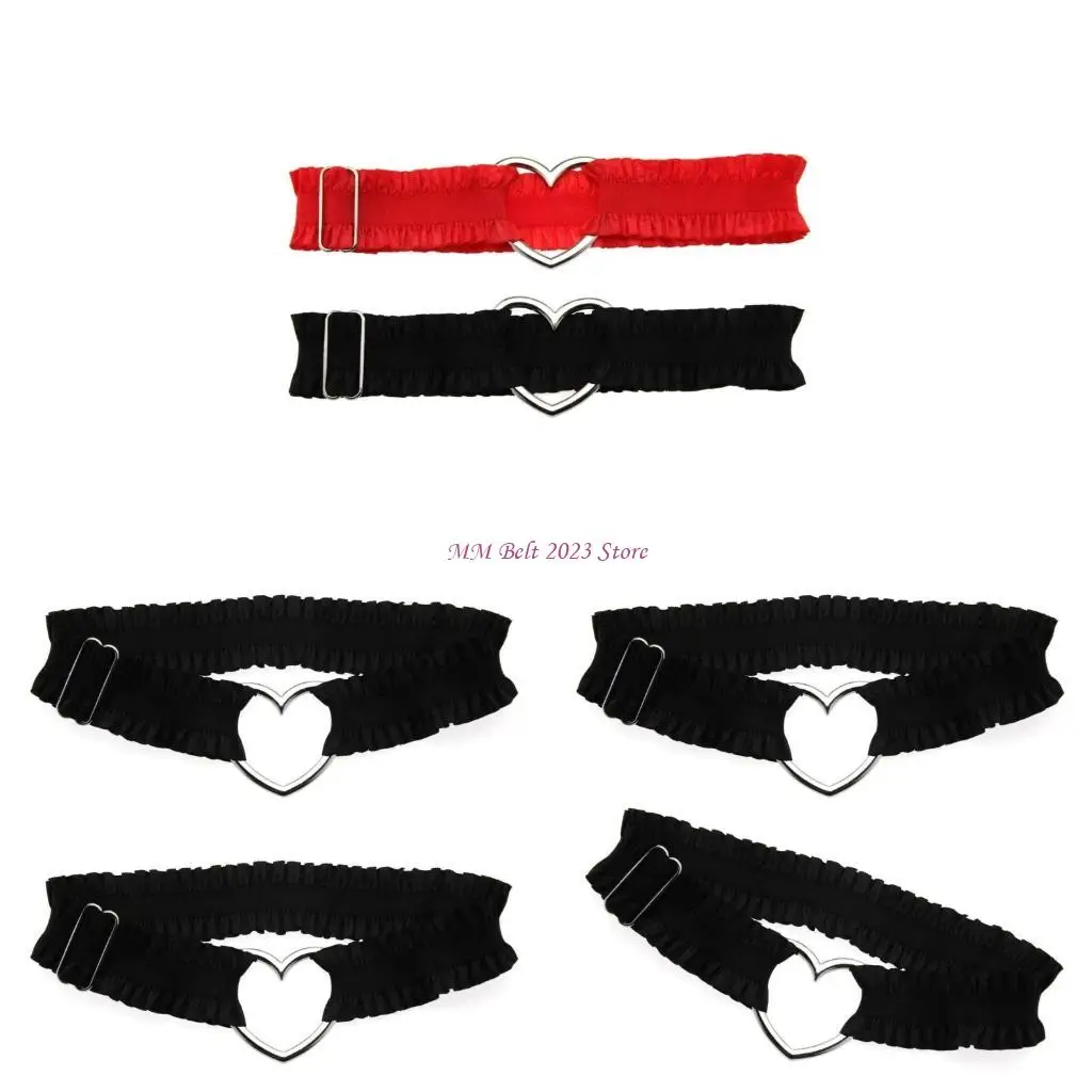 

49ME Dark Thigh Garter Love Ruched Lace Thigh Chain Soft Comfortable Fashion Legwear