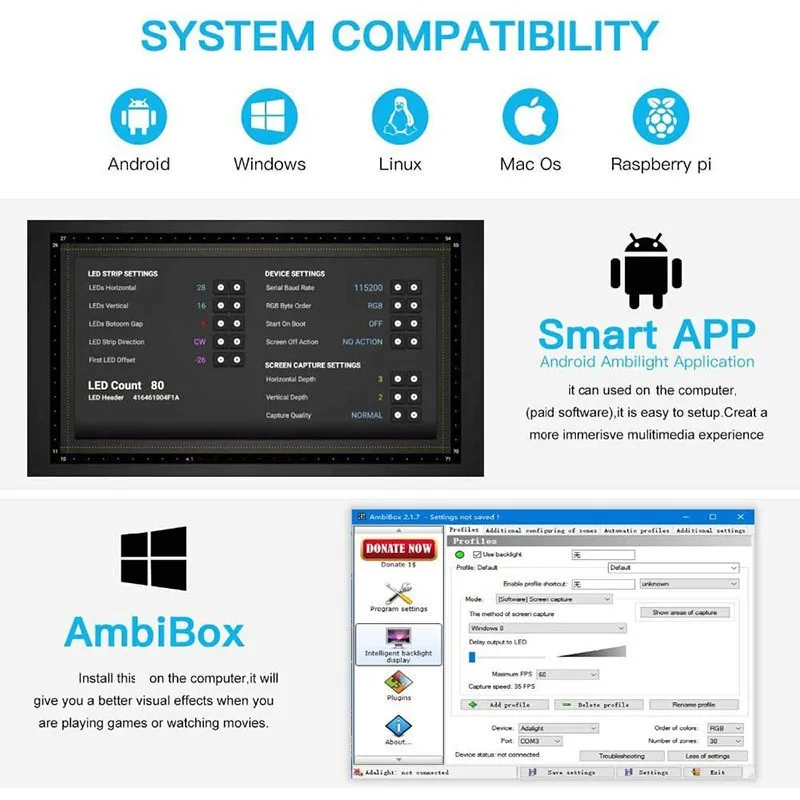 コンピューター,USB, 5Vモニター,カラフルな同期,smart,環境装飾,rgbicを備えたLEDストリップライト