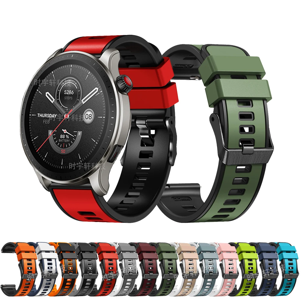 22mm Band For Amazfit GTR 4 Smartwatch Bracelet Silicone Strap For Amazfit GTR 3 Pro/2 2E/47mm/Pace/Stratos 3 2S 2/Bip 5 Correa