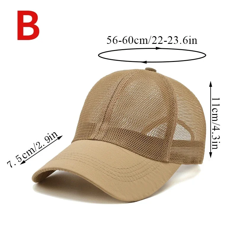 Summer Full Mesh Baseball Cap Unisex Trucker Cap Trucker Caps Men Fishing Hat Quick Dry Golf Running Hat Adjustable Snapback Hat