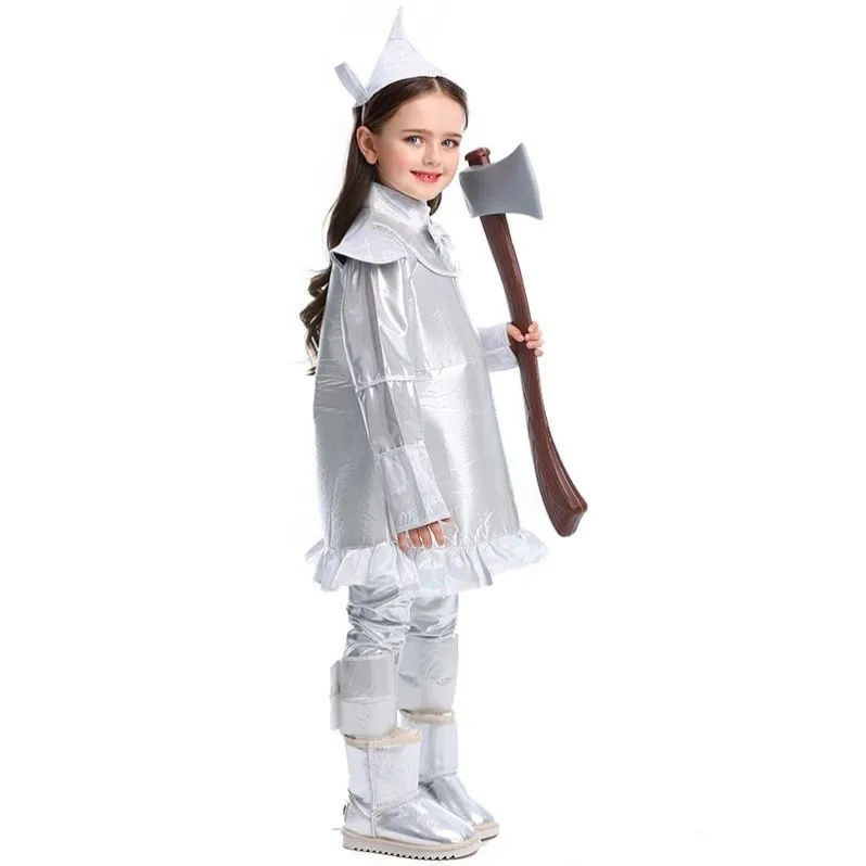 

Womens Halloween Tin Man Cosplay Costume Fairy Tale the Wizard of Oz Series Stage Performance Ethnic Wear Green Field Fairy