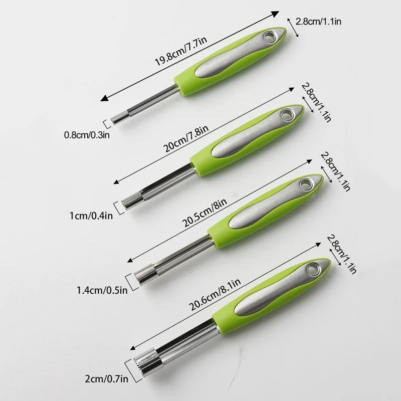 Stainless Steel Pear Fruit Pitter 0.8/1/1.4/2cm Core Seed Remover For Apple Cherry Hawthorn Corer Kitchen Gadgets