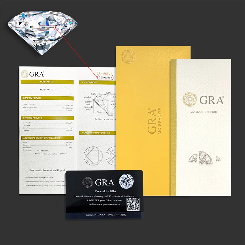 100% Echte Moissanite Diamanten Pass Diamant Tester Pen Met Gra Certificaten D Kleur 0.2ct Tot 11ct Vvs1 Ronde Uitstekende Snit