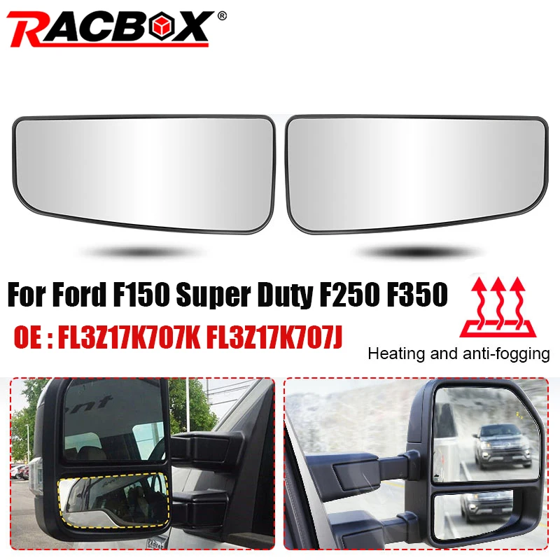 Rearview Wing Mirror Glass Heated Lower For Ford F150 CREW Regular Extended Cab Pickup SUPER DUTY F250 FL3Z17K707K FL3Z17K707J