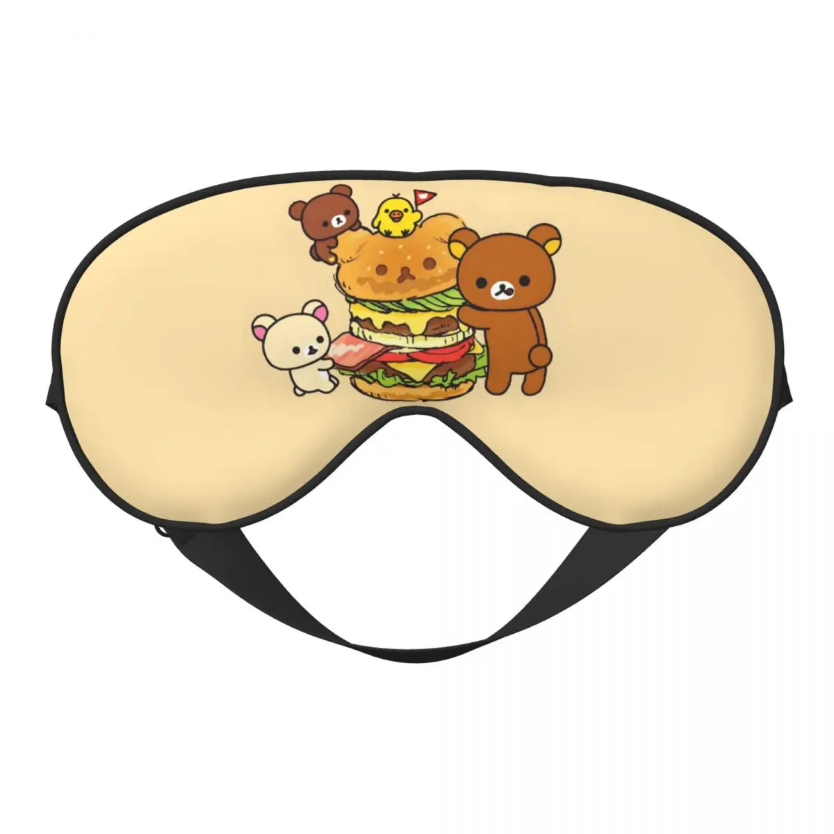 R-Rilakkumas Soft Travel Eye Masks Two Side Blindfolds Creative Kawaii Lazybear Doll Cartoon Pattern Block Out Light Eye Patch