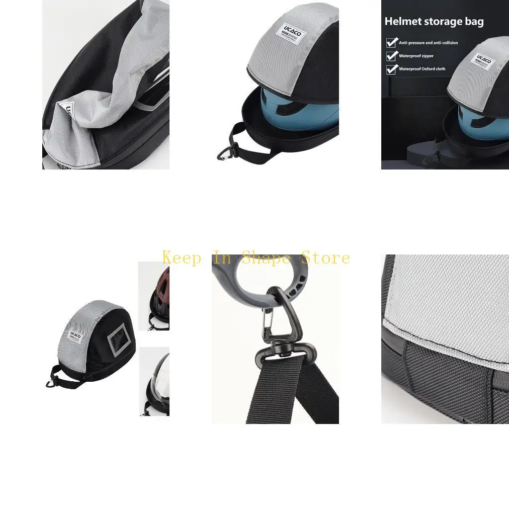 U1JC Padded Helmet Carrying Bag for Ski Gear and Bike Helmets, Structured Closure Case with Carry Strap and Clip for Equipment
