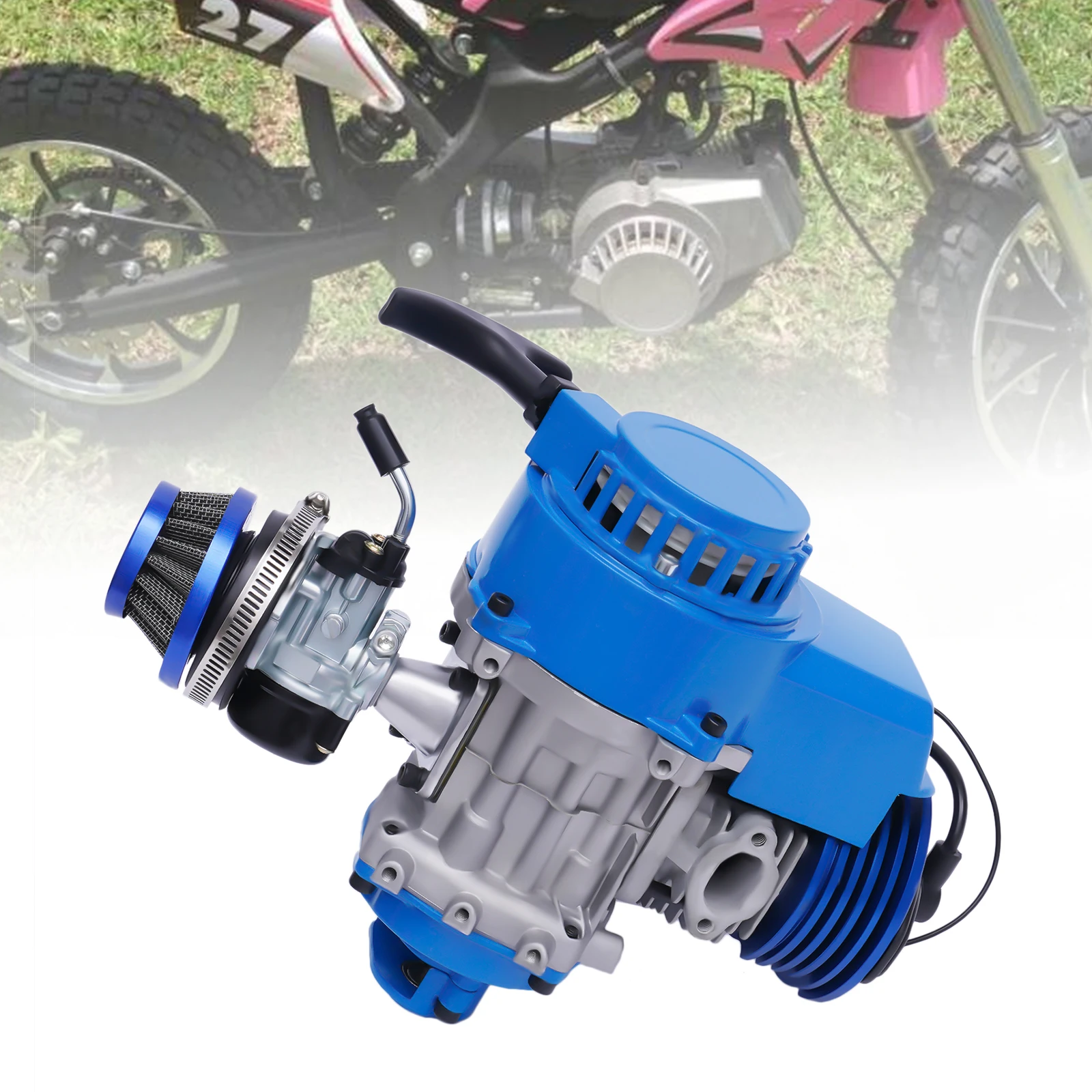 Racing Motor 2 Stroke 49cc/50cc Single Cylinder Aluminum High Performance Racing Complete Engine for Pocket Bike Mini ATV New