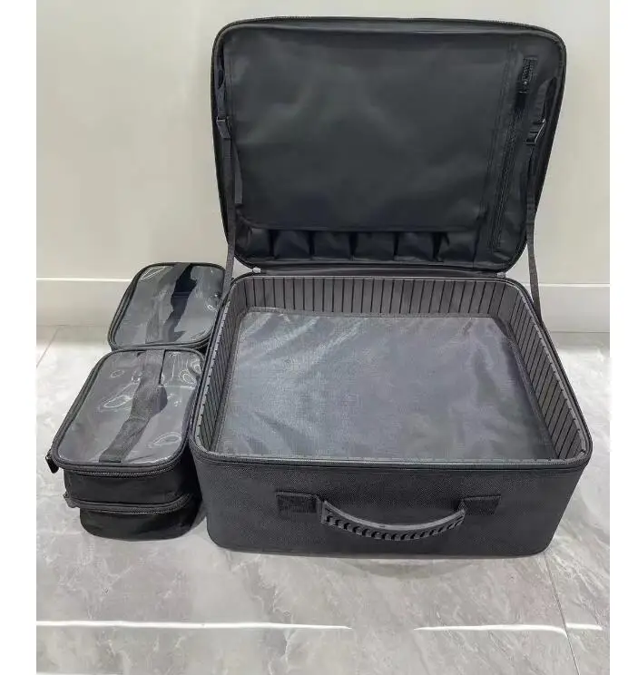 Women Makeup Cosmetic Case Organizer Travel Makeup Train Case  with Handle Portable Artist Storage Bag with Adjustable Dividers