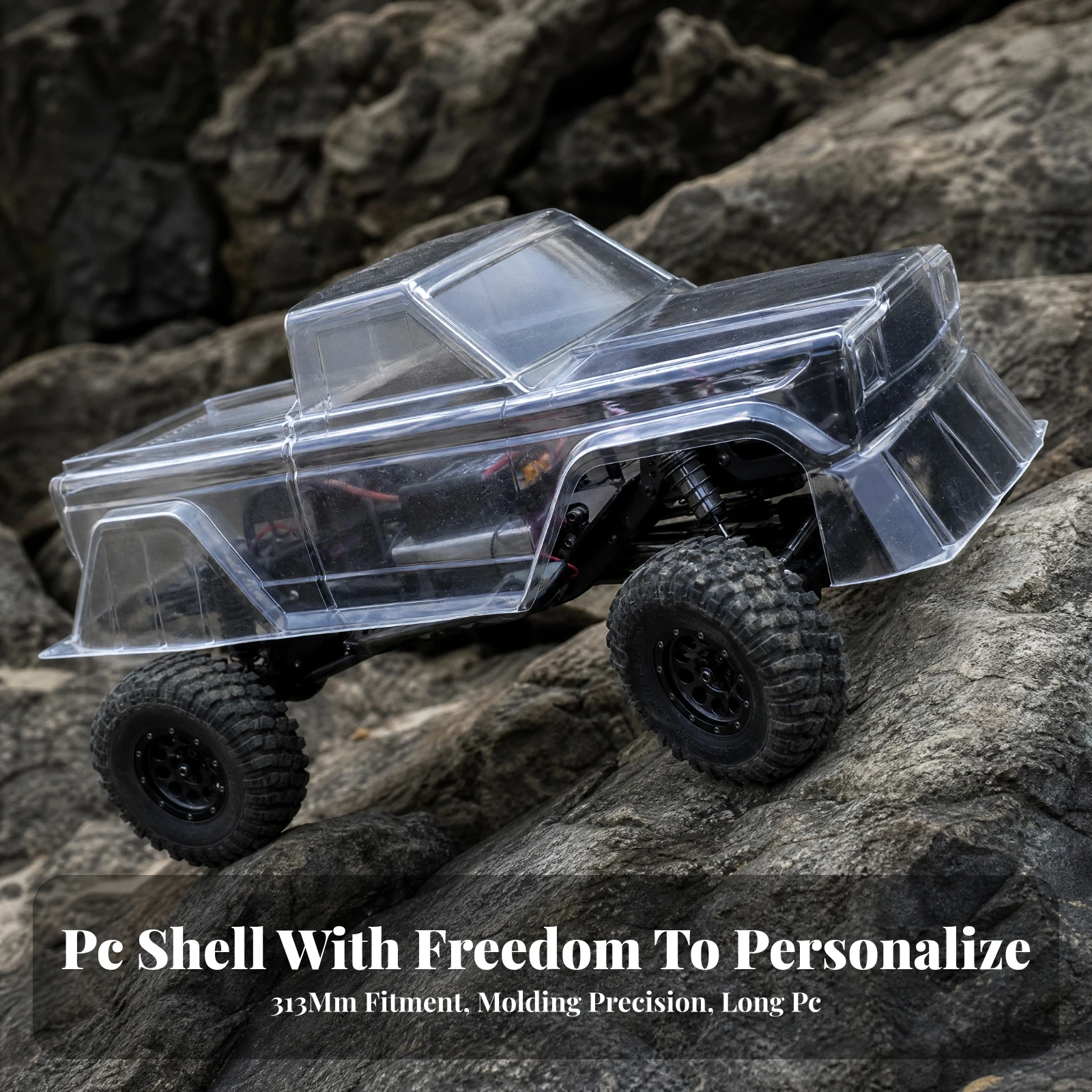 1/10 Scale Polycarbonate Pickup Body Shell Impact-Resistant 1/10 RC Pickup Truck Body Shell Transparent PC Plastic