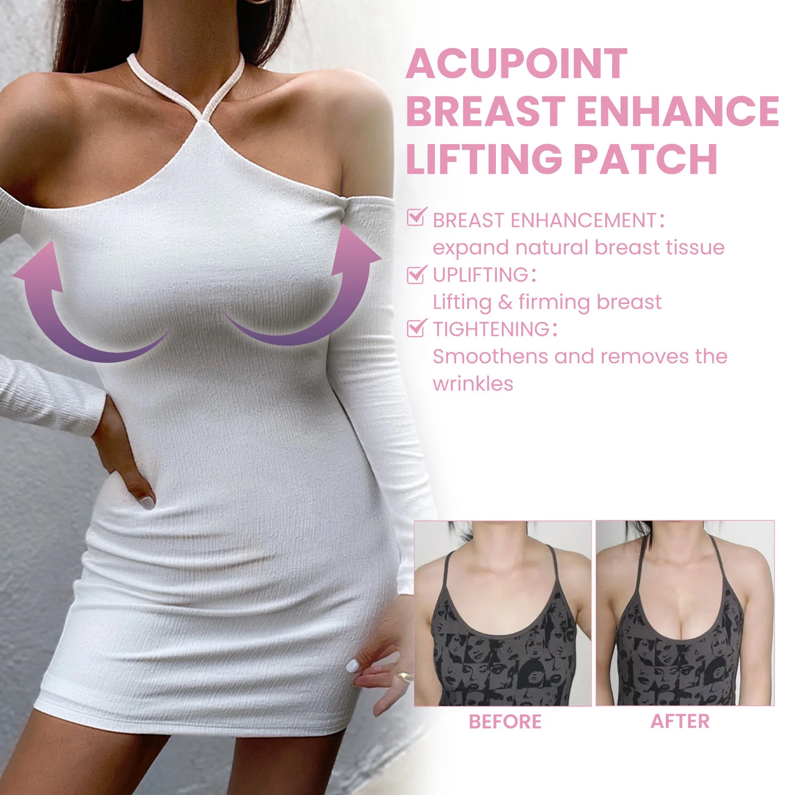 Breast Augmentation Patch Bust Enlarge Lifting Firming Boobs Plump Up Chest Tightness Improve Flat Sagging Breast Enhance Patch