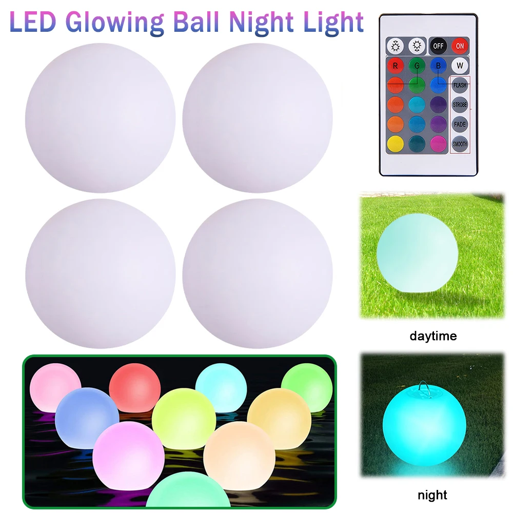 

Floor Street Lawn Lamp IP68 Waterproof Garden Luminous LED Ball 16 Colors Swimming Pool Luminous Ball for Garden Yard Pool Decor