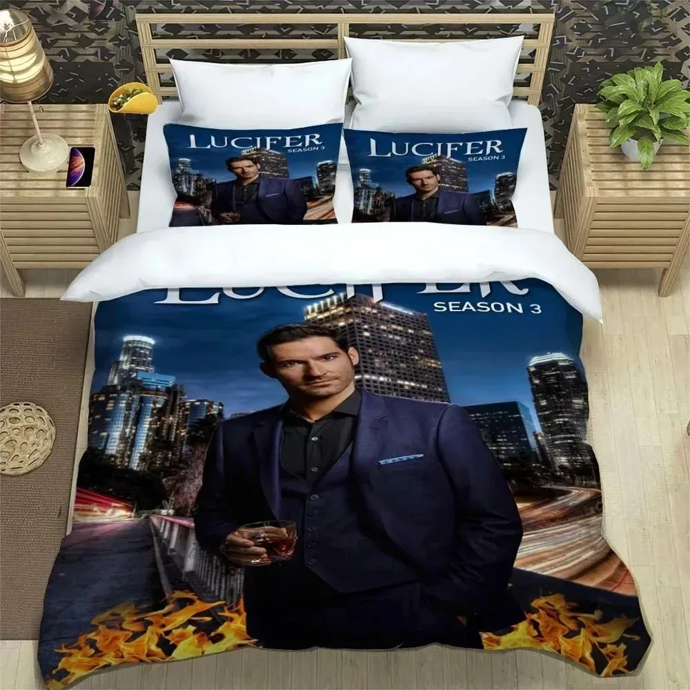 Lucifer Bedding Sets for Children,Cartoon Customized Bed Linen Boys Girls Duvet Cover Pillowcases Cotton Renforcé