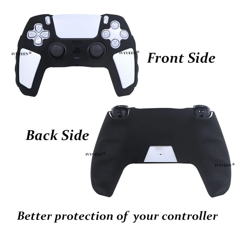 IVYUEEN for PlayStation 5 PS5 Controller Rubber Case Protector Extra Thick Silicone Skin Suit for DualSense Original Charger