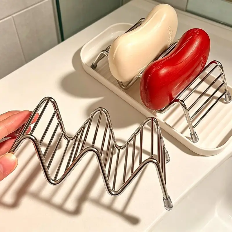 Stainless Steel Soap Tray Drainage Design 1 Set Rust Resistant Soap Holder for Bathroom Sink Shower Wall Easy Installation