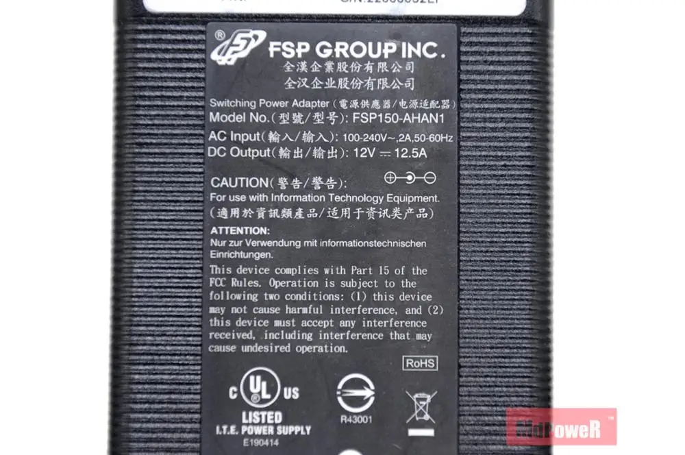 Imagem -06 - Original Fsp150-ahan1 ac Fonte de Alimentação 12v 12.5a 150w Fsp ac Adaptador 22000082lf para Drobo 5d Thunderbolt Carregador