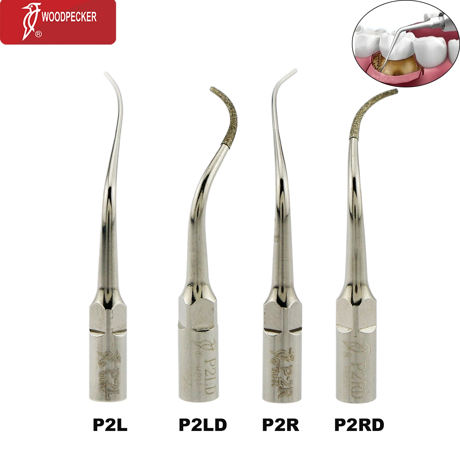 

Woodpecker Dental Ultrasonic Scaler Tips Scaling Endo Activation Root Canal Fit EMS/UDSUltrasonic Piezo Scaler P2L P2LD P2R P2RD