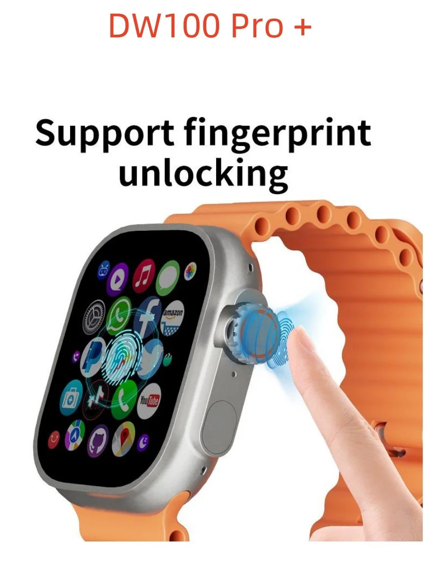 DW100 Pro Bijgewerkt DW100 Pro Plus + smartwatch met Touch ID 2,29 inch groot scherm roterende camera NFC GPS-positie WIFI-verbinding - afbeelding 2