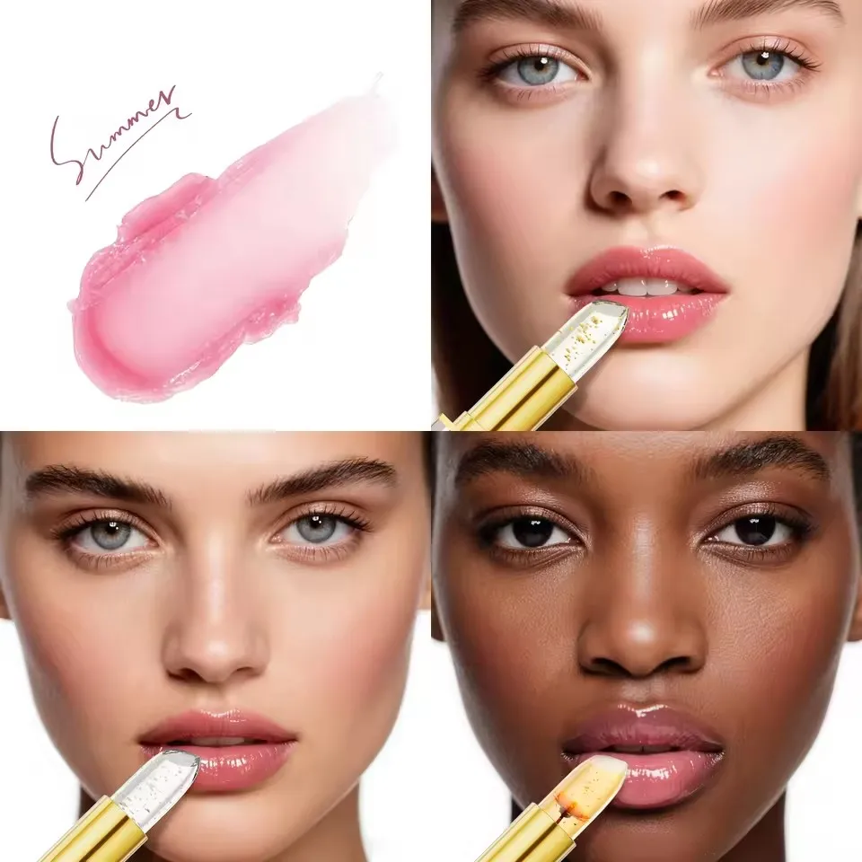 Jelly Lipstick Gradient Cup Non-stick Gold Foil PH Color Changing Lip Balm Long Lasting Hydrating Moisturizing Lipstick Makeup