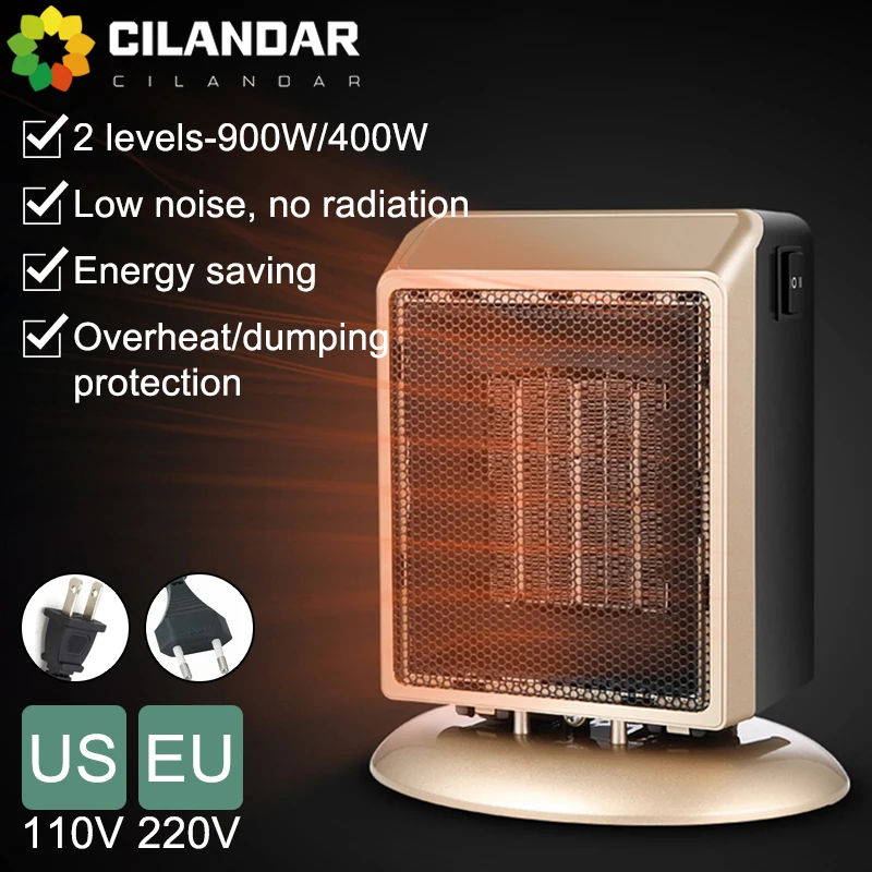 900w Heater Household fast heating electric radiator desktop vertical  10V-220V fan Powerful Warm Blower Space Winter  Machine